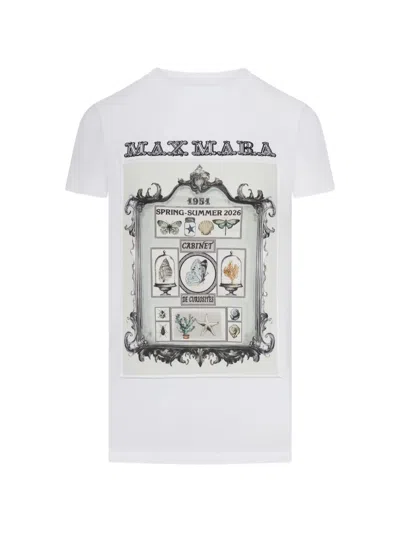 Max Mara Cotton Jersey T-shirt With Print In White