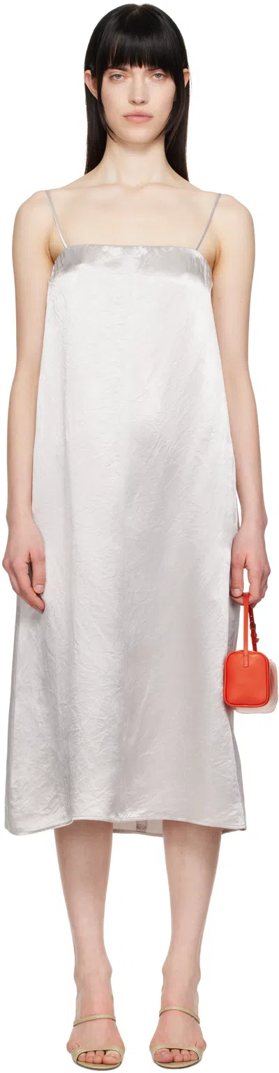 Max Mara Gray Aerosi Midi Dress In 012 Pearl Grey
