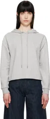 Max Mara Gray Angora Hoodie In 002 Light Grey