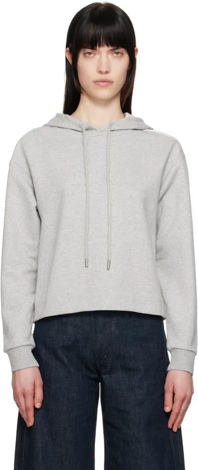 Max Mara Gray Angora Hoodie In 002 Light Grey