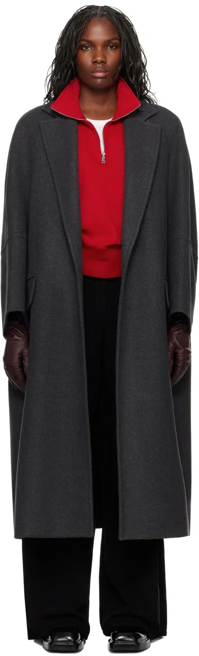 Max Mara Gray Asburgo Coat In 003 Dark Grey