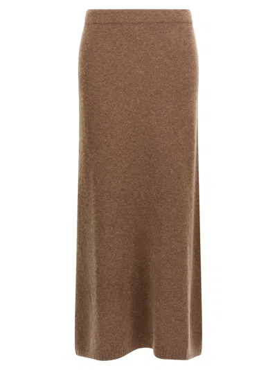 Max Mara Gray Cashmere Midi Women's Skirt