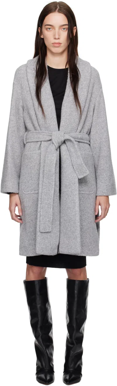 Max Mara Gray Dafne Coat In 002 Light Grey