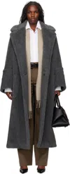 Max Mara Gray Kadiak Coat In 001 Avio