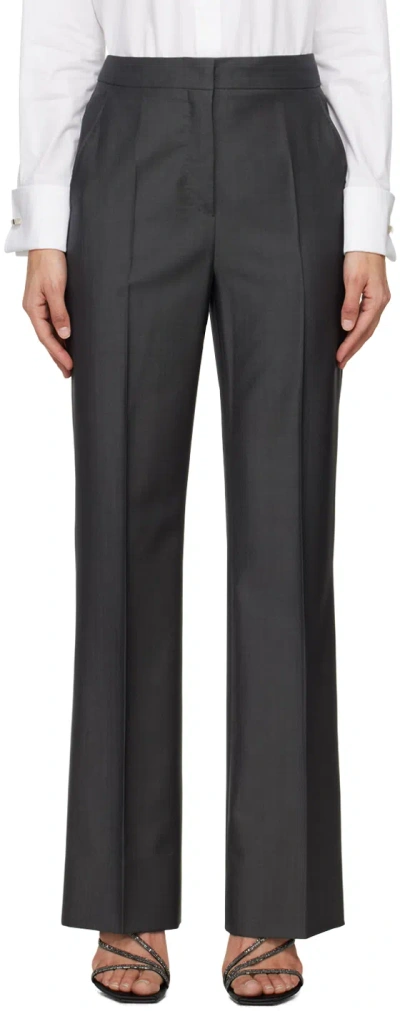 Max Mara Gray Manisa Trousers In 007 Dark Grey