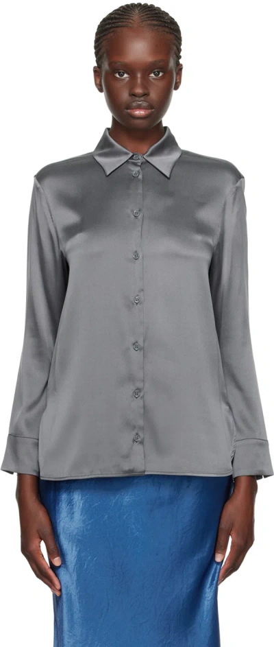 Max Mara Gray Ofridi Shirt In 074 Dark Grey