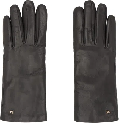 Max Mara Gray Splato Gloves In 029 Dark Grey