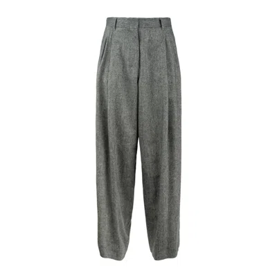 MAX MARA MAX MARA GRAY WOOL FLANNEL PANTS