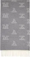 Max Mara Gray Wsklause Scarf In Gray