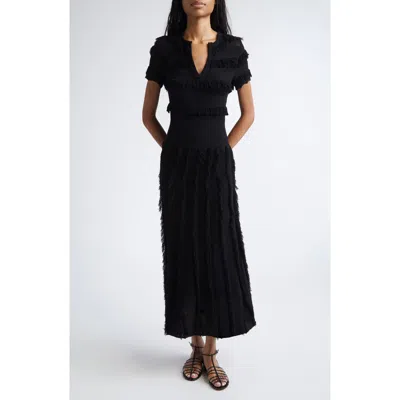Max Mara Sleeveless Geometric-print Jersey Midi Dress In Black