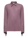 Max Mara Mauve Silk Charmeuse Grecia Shirt In Pink