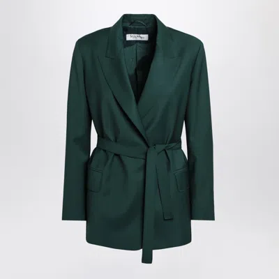 Max Mara Green Wool Canvas Jacket With Belt