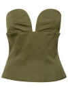 Max Mara Gabardine-weave Cotton Top In Green