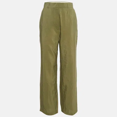 Max Mara Green Crepe Straight Leg Trousers