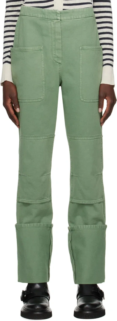 MAX MARA GREEN FACELLA TROUSERS