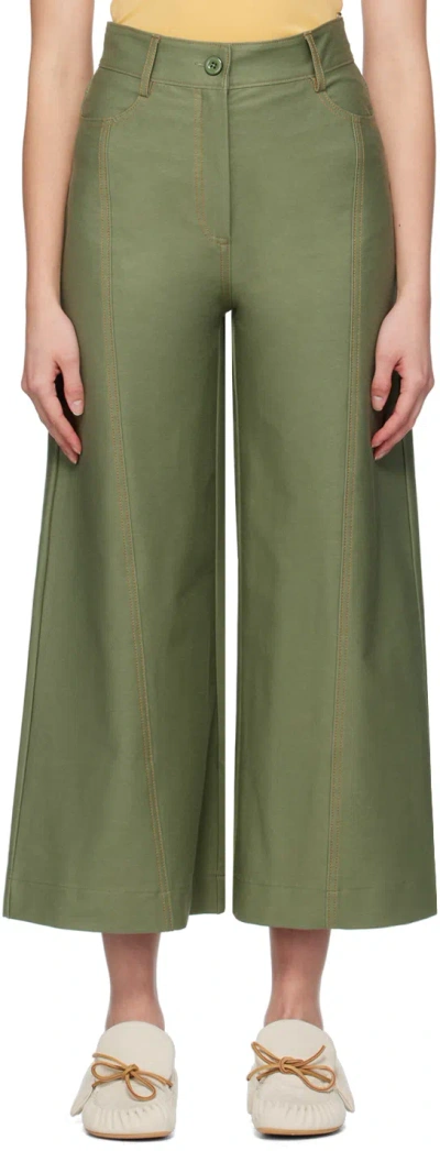 Max Mara Green Foster Trousers In 2 Sage Green