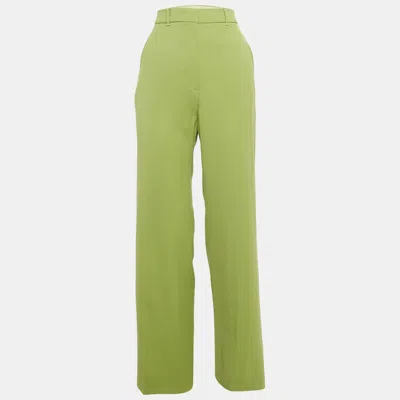 Pre-owned Max Mara Green Gabardine High-rise Trousers S