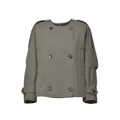 Max Mara Green Jim Trench Coat In Drip-free Twill