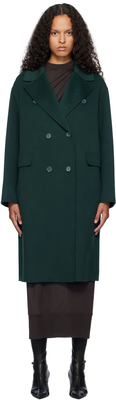 Max Mara Green Oliver Coat In 003 Green