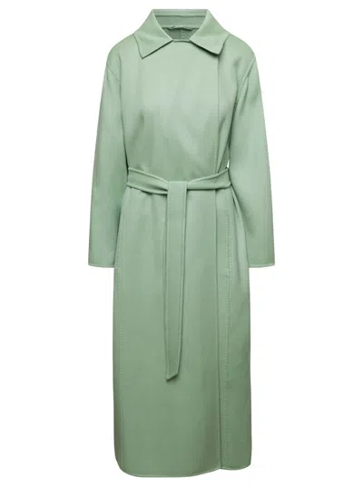MAX MARA GREEN REGULAR FIT LONG COAT