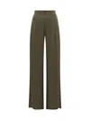 Max Mara Green Relaxed Flat Front Pants In Green