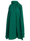 Max Mara Draped High Neckline Maxi Sleeveless Dress In Green