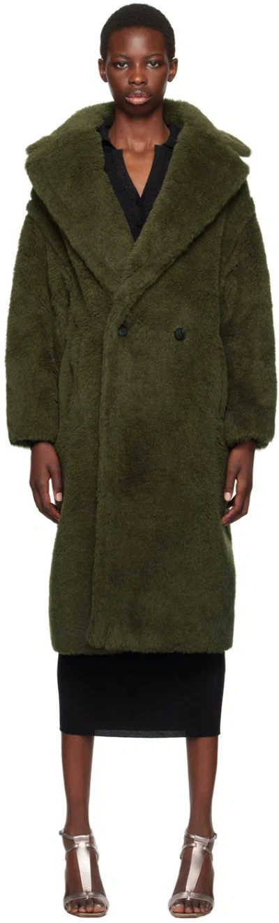 Max Mara Green Tedgirl Coat In 016 Kaki