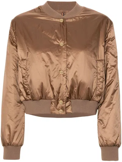 Max Mara Greenbi Bomber Jacket In Brown