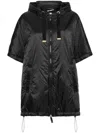 Max Mara Padded Cape With Hood In Water-repellent Canvas In Blue