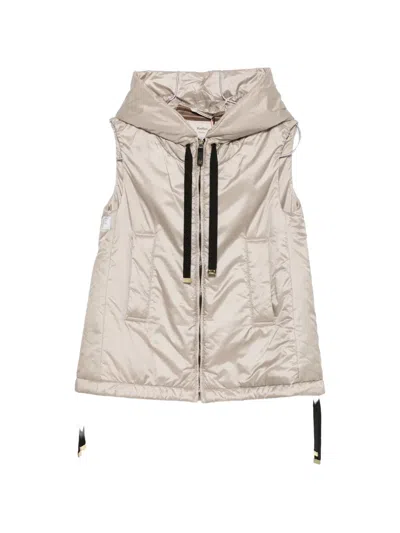 Max Mara Greengo Hooded Gilet In Neutral