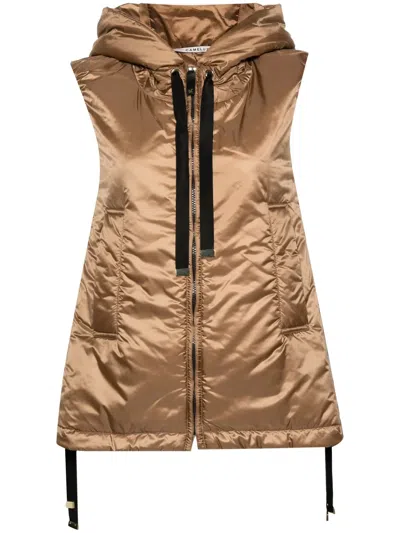 Max Mara Greengo Padded Gilet In Brown
