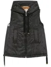 Max Mara Sleeveless High-collar Jacket With Zip-up Front And Adjustable Drawstrings In Black