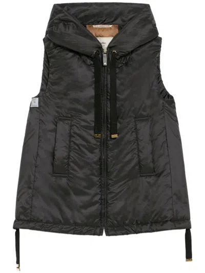 MAX MARA MAX MARA GREENGO PADDED VEST WITH RAINPROOF CANVAS HOOD