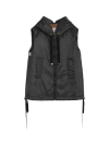 Max Mara Canvas Drawstring Hooded Sleeveless Gilet In Black