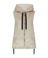 Max Mara Light Brown Hooded Vest In Nocciola