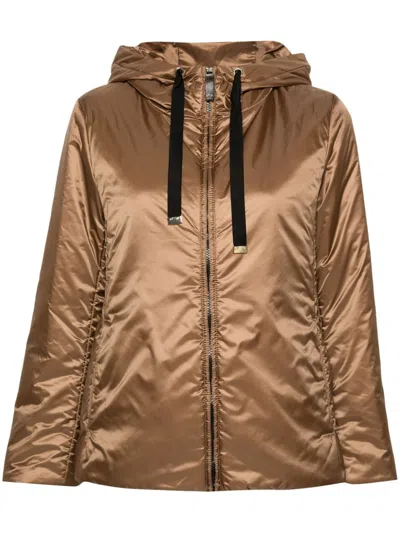 Max Mara Greenh Tech Hooded Puffer Jacket In Caramel