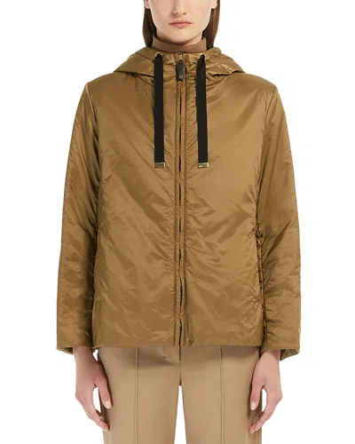 Max Mara Greenh Water Repellent Hooded Puffer Jacket In Brown