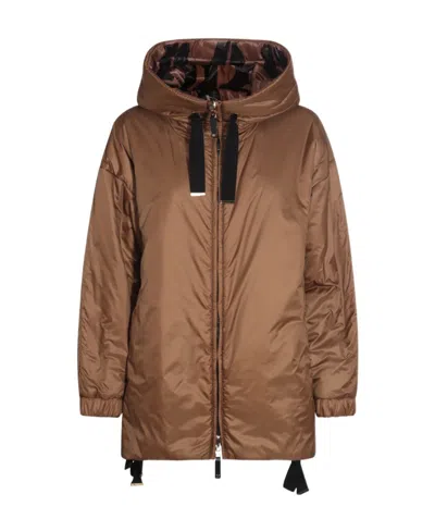 Max Mara Greenlo Reversible Puffer Jacket In Brown