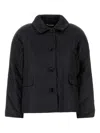 Max Mara Greens Padded Button-fastening Jacket In Black