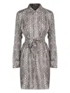 Max Mara Grembo Monogram Printed Mini Shirt Dress In Neutral