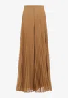 Max Mara Pianoforte Grembo Plisse Pants In Brown