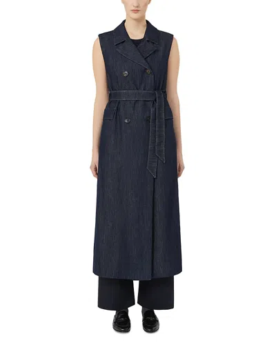 Max Mara Greta Ultramarine Denim Waistcoat Dress In Blue
