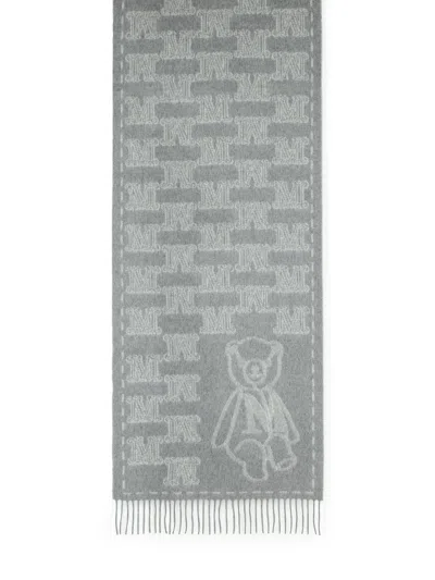 Max Mara Grey Cashmere Scarf In Gray