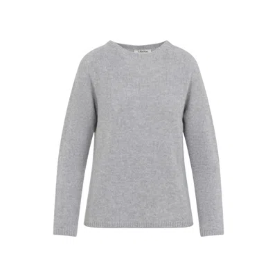 Max Mara Grey Crewneck Sweater In Gray