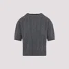 Max Mara Grey Crewneck Wool Pullover In Gray