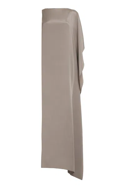 Max Mara Grey Draped Silk Gown For Women