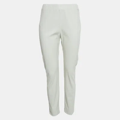 Pre-owned Max Mara Grey Faux Leather Skinny Pants M