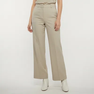 Pre-owned Max Mara Grey Gabardine Straight Fit Trouser S In Gray