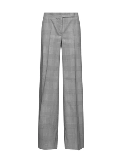 Max Mara Grey Glen Plaid Wool Mxmnetto Trousers In Gray