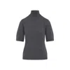 Max Mara Grey High Neck Sweater In Gray